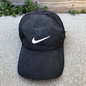 NIKE GOLF Lightweight Swoosh Hat Men's Black Adjustable Cap Embroidered Dri-Fit